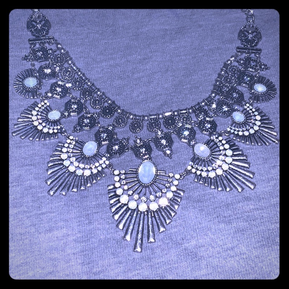 3 strand silver necklace